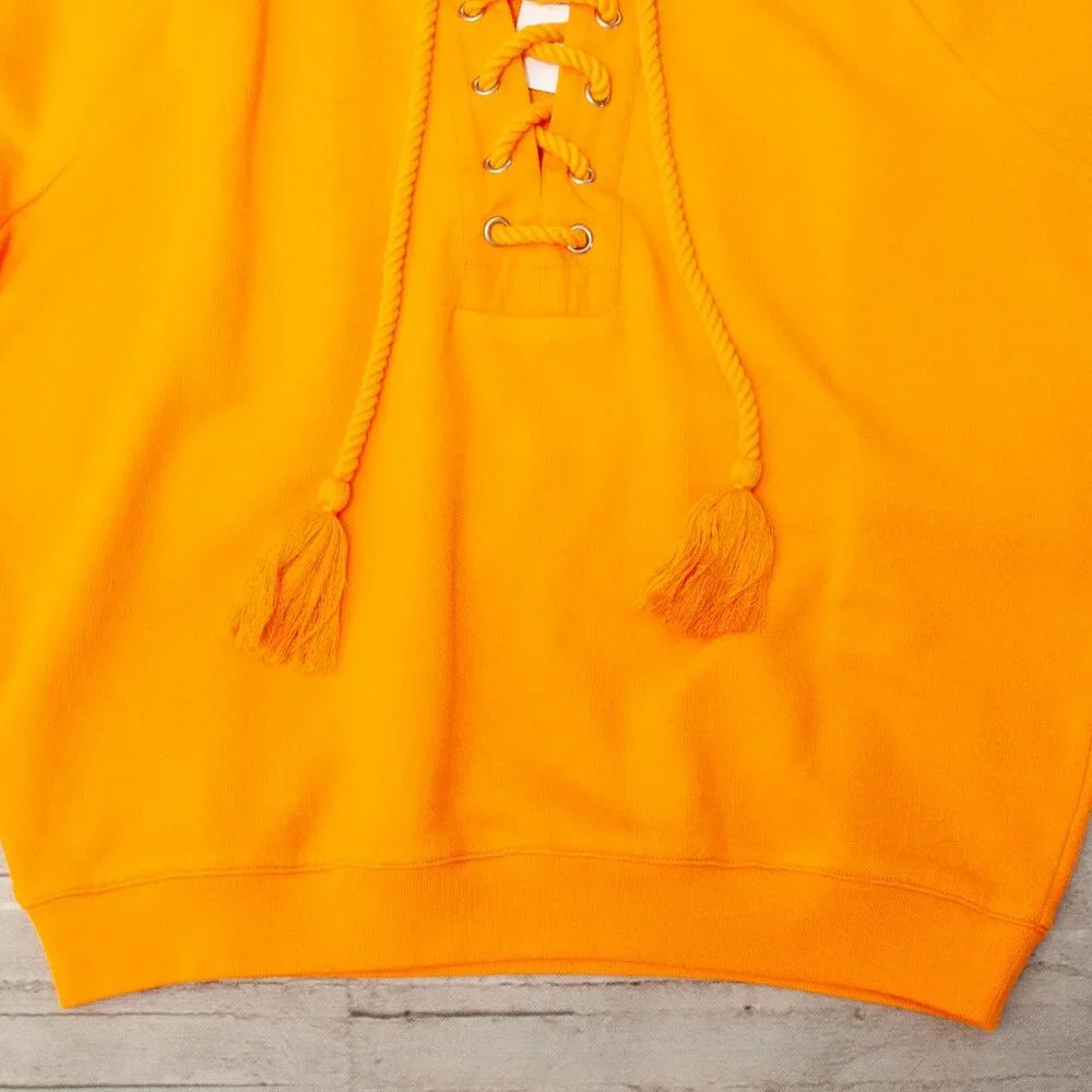 NWT J. Crew University Terry Short-sleeve Lace-up Shirt in Apricot size M